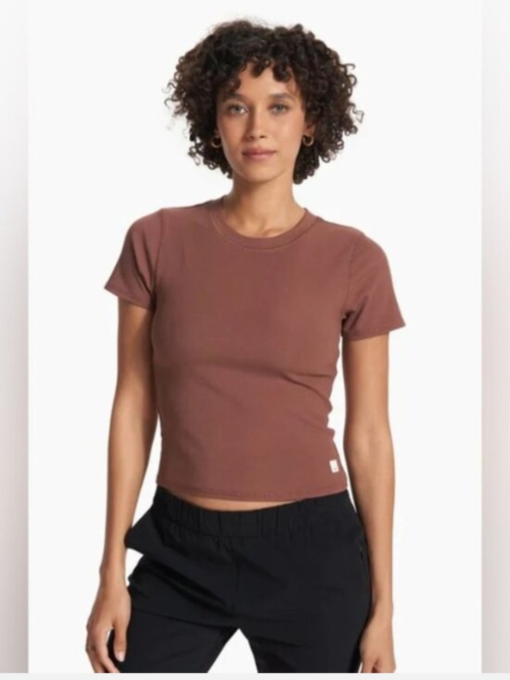 Women's Vuori Pose Ribbed Tee - Brown
